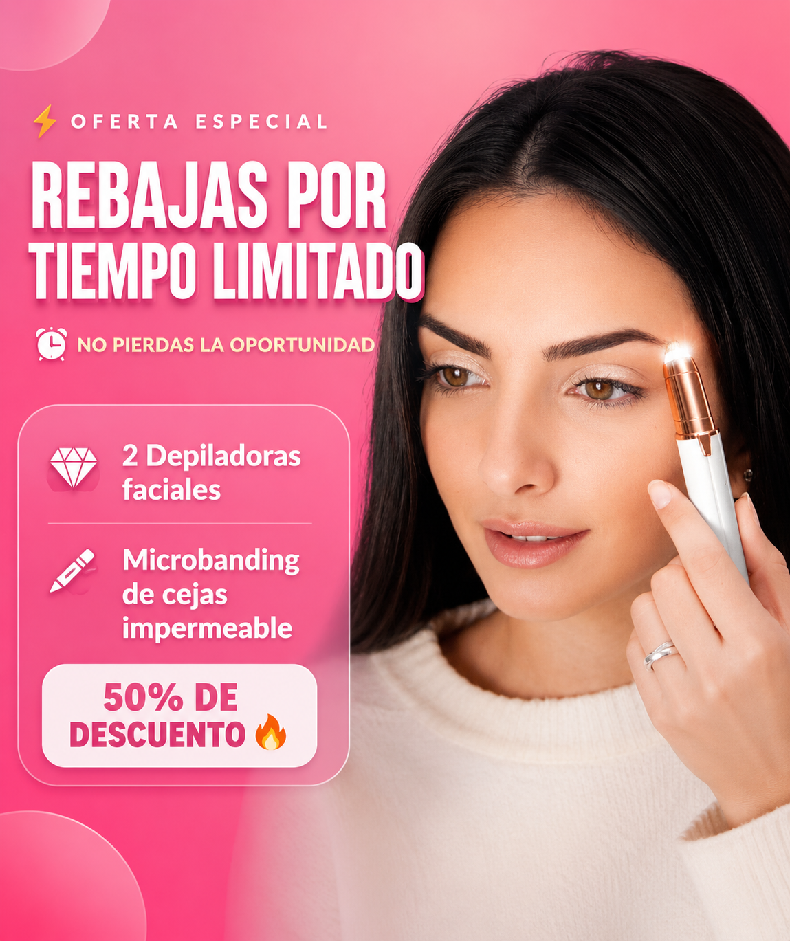 Depiladora facial de precisión indolora RECARGABLE