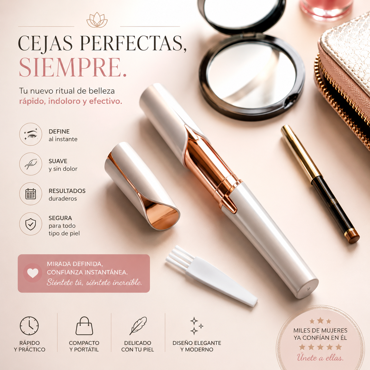 Depiladora facial de precisión indolora RECARGABLE